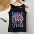 Rizz Em With The Tism Retro Raccoon Meme Women Tank Top Unique Gifts