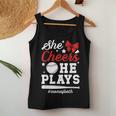 She Cheers He Plays Mom Of Both Cheer And Baseball Mom Women Tank Top Personalized Gifts