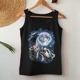 Three Opossum Raccoon Skunk Moon Howling Animal Meme Women Tank Top Unique Gifts