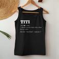Titi Definition Spanish Auntie Aunty Para Camiseta sin mangas para mujer Regalos divertidos