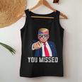 Trump You Missed Twice Bandana De La Bandera Estadounidense Trump 2024 Camiseta sin mangas para mujer Regalos divertidos