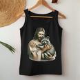 Vintage Jesus & Raccoon Lover Women's Tank Top - Rustic Charm Unique Gifts