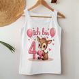 Children's Cute Deer I Am 4 Children's Birthday 4Th Birthday Girl Tank Top Frauen Lustige Geschenke