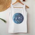 Flower Of Life With Earth Sacred Geometry Yoga Blue Tank Top Frauen Lustige Geschenke