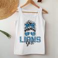 Lions Girl Messy Bun Sports Fan Team Women Tank Top Personalized Gifts