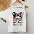 Messy Hair Bun 100 Days Smarter 100Th Day Of School Kid Girl Women Tank Top Personalized Gifts