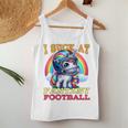 I Suck At Fantasy Football Unicorn Rainbow Loose Football Pink Tank Top Frauen Lustige Geschenke