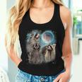 3 Racoon Moon Howling Raccoon Head For Men Women Kid Women Tank Top Gifts for Her