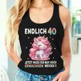 40Th Birthday Woman Party Outfit Unicorn Tank Top Frauen Geschenke für Sie