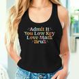 Admit It You Low Key Love Math Bruh Retro Math Teacher Women Tank Top Gifts for Her