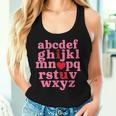 Alphabet Abc I Love You Heart Valentine's Day Teacher Women Tank Top Gifts for Her