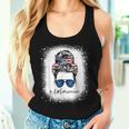 Bleached Air Force Mom Life Messy Bun Us Flag Women Tank Top Gifts for Her