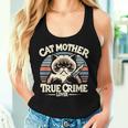 Cat Mother True Crime Lover Retro True Crime And Cats Camiseta sin mangas para mujer Regalos para ella