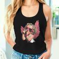 Cool Retro Cupid Leopard Peace Sign Valentines Day For Girls Women Tank Top Gifts for Her