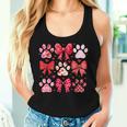 Cute Coquette Bow Dog Paws Dog Lover Dog Mom Valentines Day Women Tank Top Gifts for Her