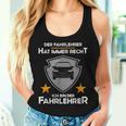 Driving Teacher Training Driving Test Thank You Driving School Teachers Tank Top Frauen Geschenke für Sie