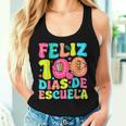 Feliz 100 Dias De Escuela Groovy 100 Days Spanish Teacher Women Tank Top Gifts for Her
