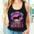 Just A Girl Who Loves Horses Retro Vintage Friesian Horse Women Tank Top Gifts for Her