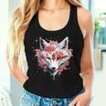 Kitsune Fox Mask Japanese Anime Kawaii Blossom Cherry Flower Tank Top Frauen Geschenke für Sie