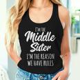 Middle Sister The Reason We Have Rules Matching Sister Camiseta sin mangas para mujer Regalos para ella