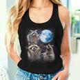 Raccoons Howling Moon Tank Top for Women - Whimsical Night Design Gifts for Her