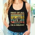 Retro Raccoon Delight Tank Top | Women's Fun Animal Design Gifts for Her