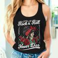 Rock N Roll Never Dies Rockabilly Girl Skull Tattoo Pin-Up Tank Top Frauen Geschenke für Sie