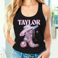 Taylor Outfit Disco Pink Cowgirl Women's N Girls Name Tank Top Frauen Geschenke für Sie