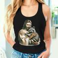 Vintage Jesus & Raccoon Lover Women's Tank Top - Rustic Charm Gifts for Her