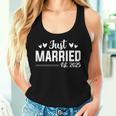 Wife Est 2025 Just Married Honeymoon Wedding Adult Black Small Modern Classic V-Neck Short Sleeve Polyester 100 Cotton Machine Wash Women Tank Top Gifts for Her