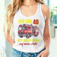 40Th Birthday Man Woman Fire Brigade Blue Tank Top Frauen Geschenke für Sie