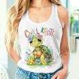 Baby Turtle With Flowers Cute Toad Girl Chill Toad Tank Top Frauen Geschenke für Sie