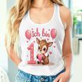 Children's Cute Deer I Am 1 Children's Birthday 1St Birthday Girl Tank Top Frauen Geschenke für Sie