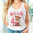 Children's Cute Deer I Am 4 Children's Birthday 4Th Birthday Girl Tank Top Frauen Geschenke für Sie