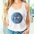 Flower Of Life With Earth Sacred Geometry Yoga Blue Tank Top Frauen Geschenke für Sie