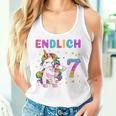 Kinder Endlich 7 Geburtstag Mädchen 7 Jahre Lustiges Party Einhorn Tank Top Frauen Geschenke für Sie