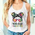 Messy Hair Bun 100 Days Smarter 100Th Day Of School Kid Girl Women Tank Top Gifts for Her