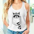 Raccoon Cartoon Pocket Tank Top - Women's Casual Fit Gifts for Her