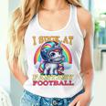 I Suck At Fantasy Football Unicorn Rainbow Loose Football Pink Tank Top Frauen Geschenke für Sie