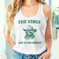 The Vibes Are In Shambles Sarcastic Raccoon Cowboy Women Tank Top Gifts for Her