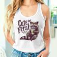 Vintage Raccoon Coffee Lover Women's Tank Top | Cute & Feral Theme Gifts for Her