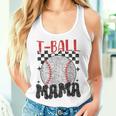 Vintage T-Ball Mama Softball Mom Checkered Print Women Tank Top Gifts for Her