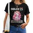 25 Geburtstag Frau Party Outfit Frauen Lustiges Einhorn T-shirt Frauen