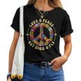 70S Flower Power Love Peace Hippie Costume T-shirt Frauen