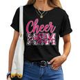 Cheer Mom Hot Pink Black Leopard Letters Cheer Women T-shirt