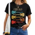 Chicago Concert Rock Music Festival Guitarras Illinois Band Il Cuello Camiseta de mujer