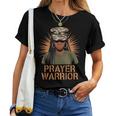 Christian Camo Girl Hat Jesus God Black Prayer Warrior Women T-shirt