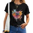 Colourful Dragonfly With Spray Effect T-shirt Frauen