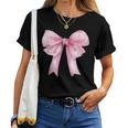 Coquette Pink Bow For Girls Cute Pink Coquette Bow Women T-shirt