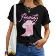 Cute Howdy Pink Cowgirl Boot Hat Western Rodeo Girl Women T-shirt